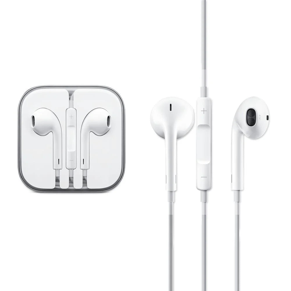White wired earbuds