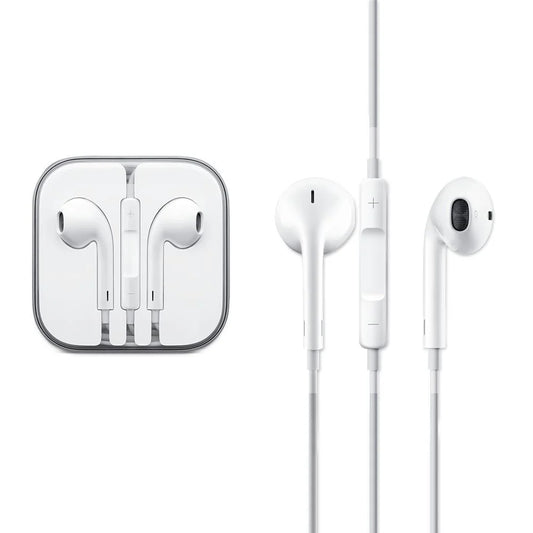 White wired earbuds